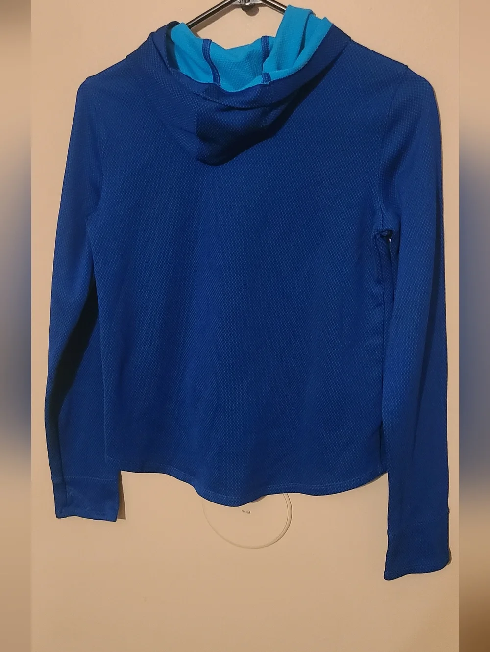 Under Armour Teal and Navy ColdGear Hooded Performance Shirt Youth XL